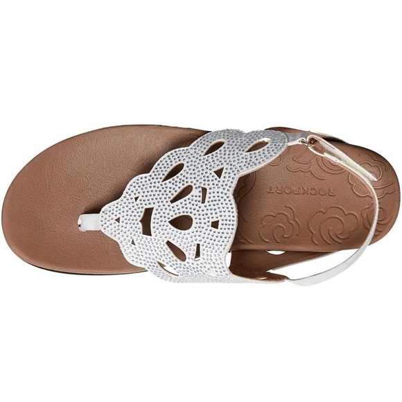 NWT Rockport White Sandals with Cutout Design 10W - Picture 2 of 8